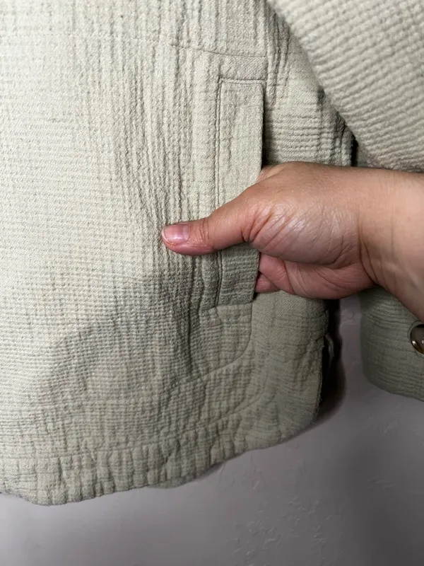 Madewell Waffle Back Branner Shirt Jacket Light Sage Green Utility‎ Shacket - Image 4