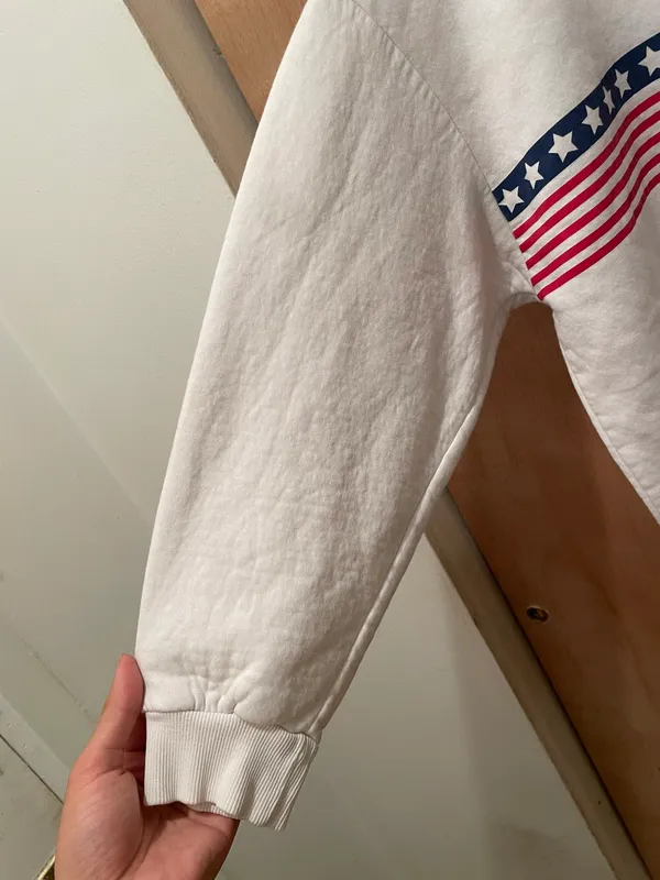 Disney store exclusive Mickey Mouse USA flag sweatshirt size medium multiple stains as seen on picture other than that good condition - Image 3