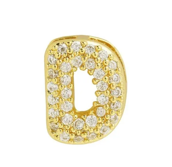 Balloon Zircon Letter D Initial Necklace Gold - Image 2