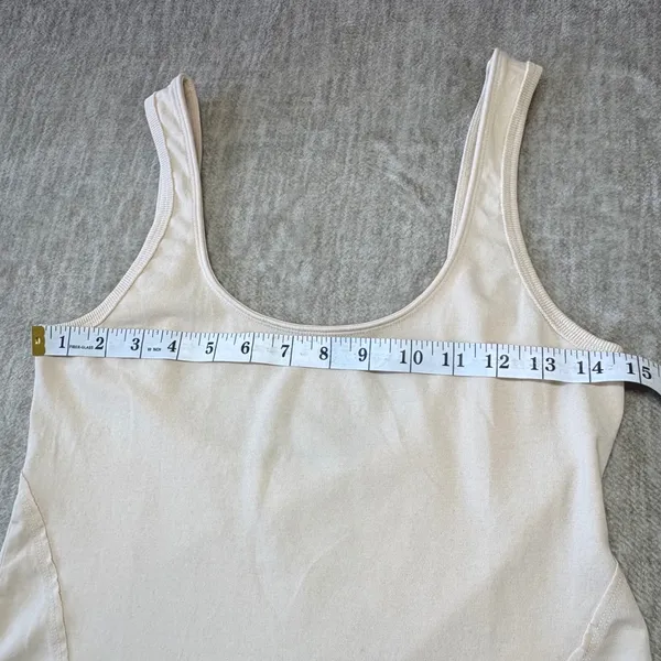 Free People Movement Bodysuit L Beige Scoop‎ Neck High Cut Stretch Leotard Thong - Image 6