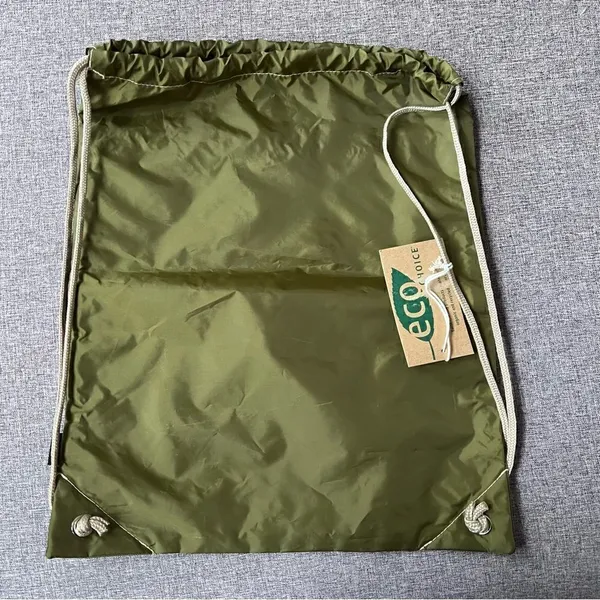 NWT Adventures by Disney Drawstring Tote Bag Olive Green Eco Choice by Gemline - Image 7