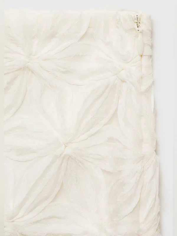 Mango MNG - NWT Cream Floral appliqué Lace Midi Skirt, half lined - Image 8