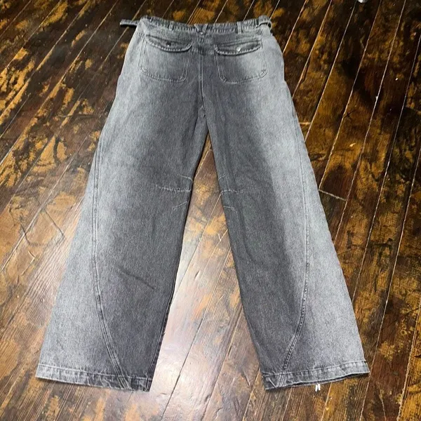 Fine Culture washed black skater Y2K luxe grunge L jeans - Image 2