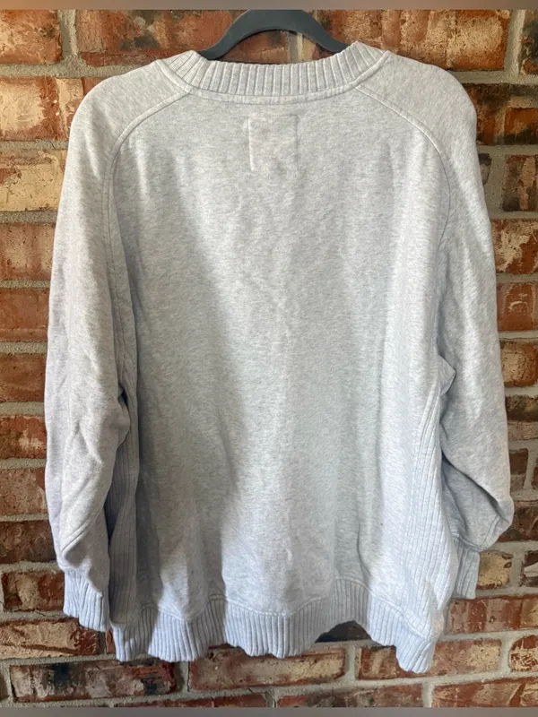 aerie Light Gray Crewneck Sweatshirt with Green 'Santas BFF’ Graphic - Image 6