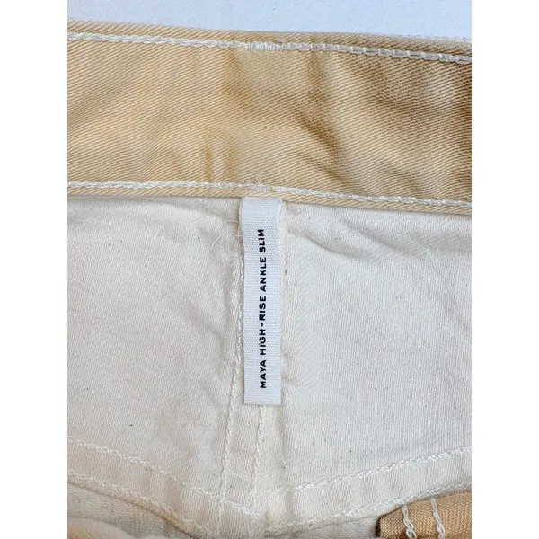 Rag & Bone Maya High Rise Ankle Slim‎ Jeans 25 Cream Silver Metallic Moonshine - Image 7