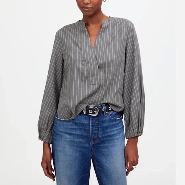Madewell V Neck Long sleeve Top Size Small NWT - Image 2