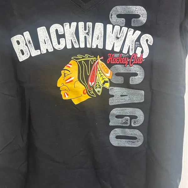 NHL Chicago Blackhawks Short Sleeve Graphic Print Logo Tee Shirt Womens Large - Image 2