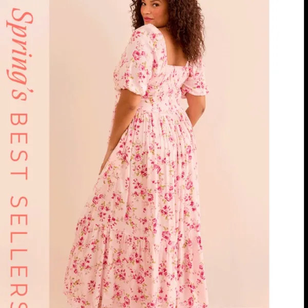 Arula Willow Pink Roses Maxi Dress NWT 1X - Image 2