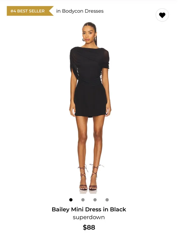 Bailey Mini Dress in Black - Image 2