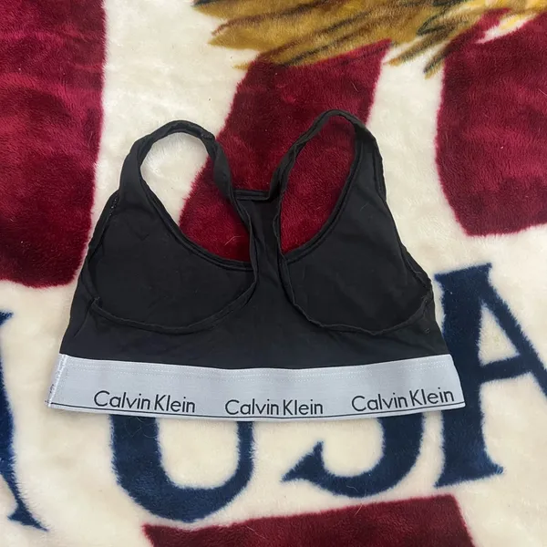 Calvin Klein Black and Gray Sports Bra - Image 2