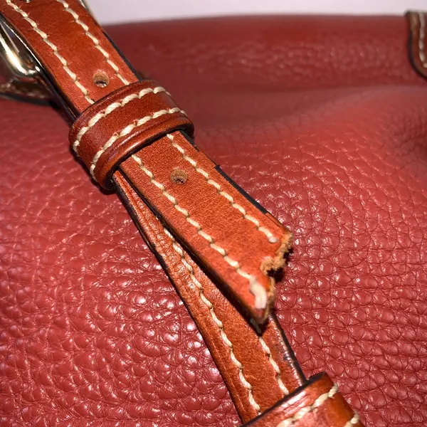 Dooney and Bourke Burnt Orange Pebbled Leather Crossbody Handbag Medium - Image 10