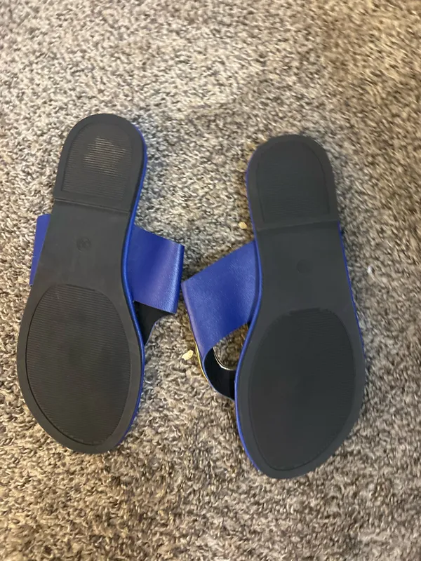 Sandal with gold decor, size 8 Blue - Image 2