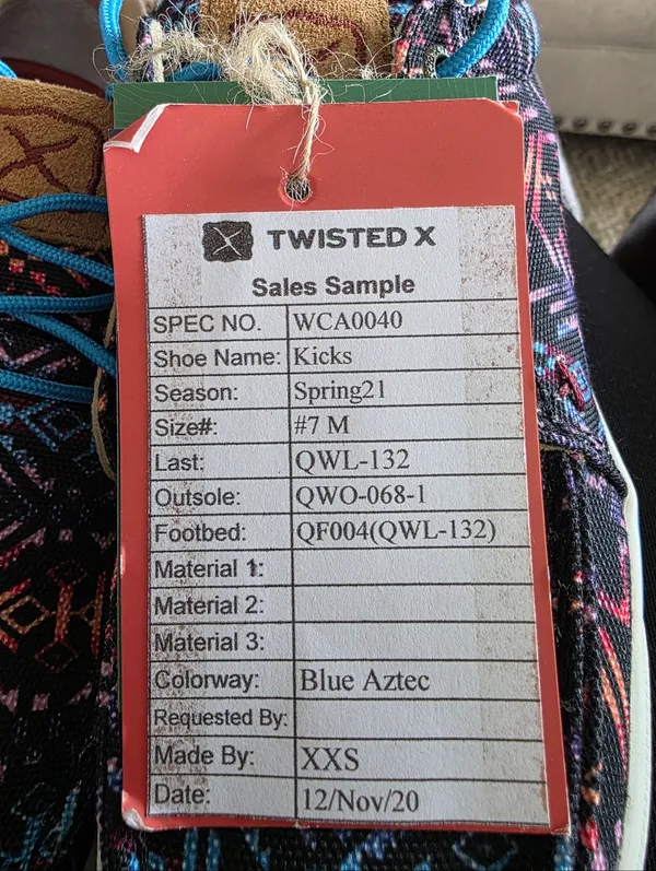 Twisted X Womens Kicks Shoes Loafers Sneakers Womens 7 Black Aztec Southwestern - Image 4