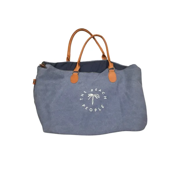 THE BEACH PEOPLE GOLD COAST Denim Blue Tote Weekender Duffel Bag - Image 5