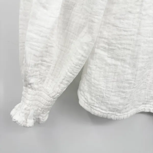 Boden Womens Evie White Double Cloth Beachy Boho Gauze Cotton Blouse Size 6 - Image 4