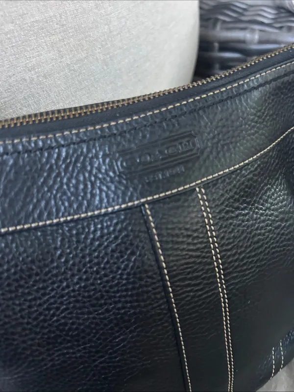 Coach vintage y2k black pebbled leather Bleecker bag gothic 10398 slim duffle - Image 12