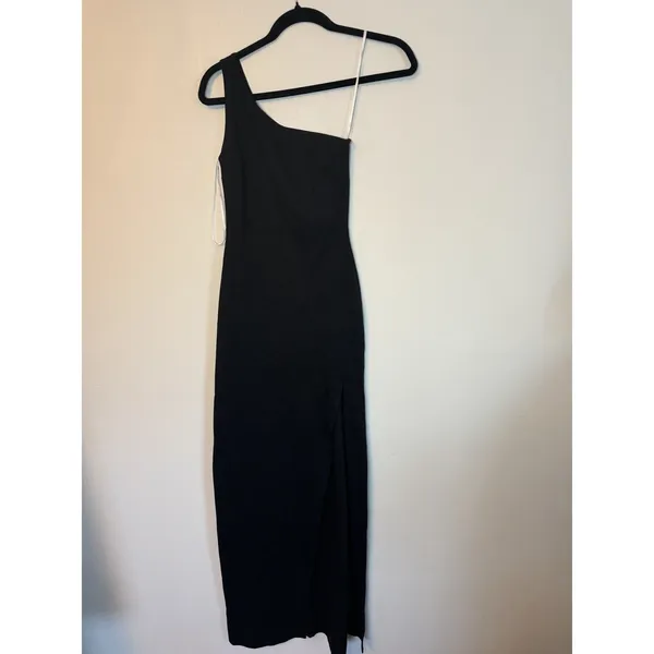 Lulus Good Times Only Black One-Shoulder Maxi Dress XS NEW - Image 15