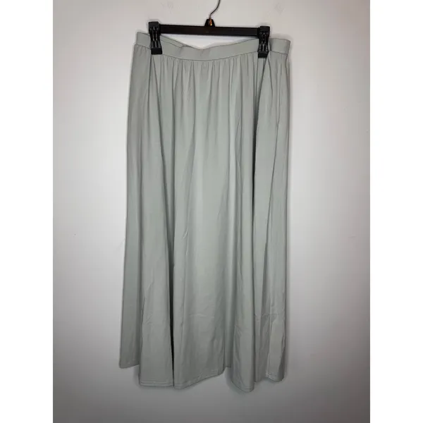 OGL Move Gray Maxi Skirt Long Flowy High Rise Elastic Waist Pockets Size L - Image 3