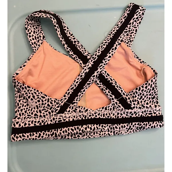LULULEMON Rack Pack In Miss Mosaic black white geometric‎ sports bra 2 - Image 4