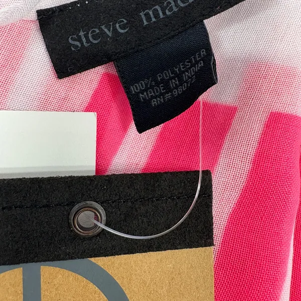 Steve Madden‎ Pink and White Striped Oversized Scarf or Wraps - 74"x40" - NEW. - Image 5