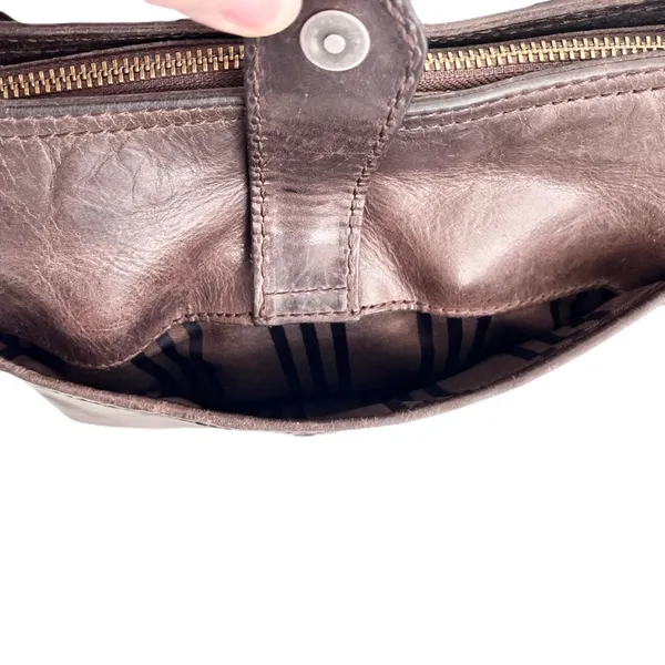 Frye ‘Melissa Button’ Grey Distressed Leather Crossbody Bag - Image 7