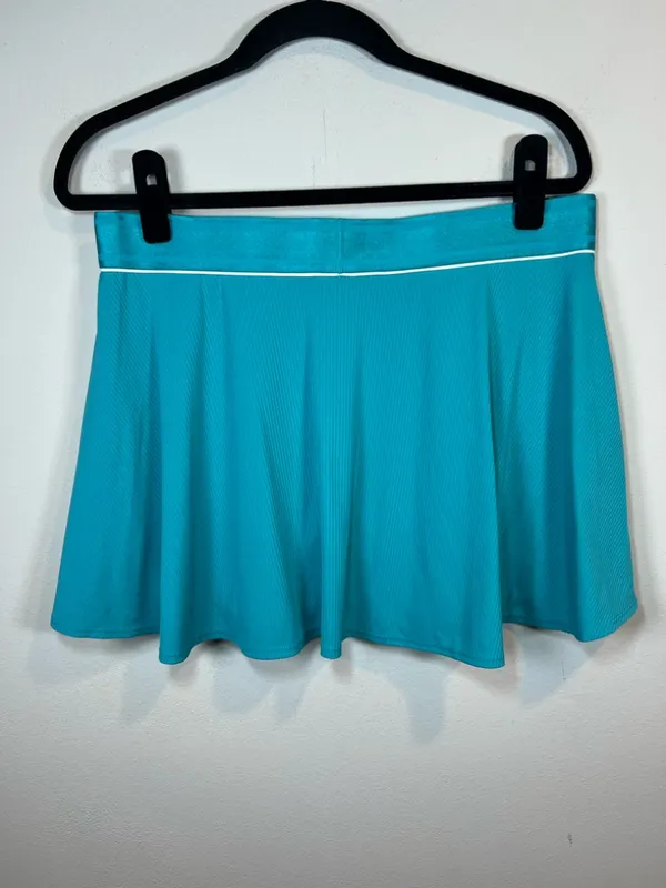 Nike Court Flouncy Tennis Skirt Skort Teal Blue Dri-Fit Shorts Lined Golf NEW XL - Image 9