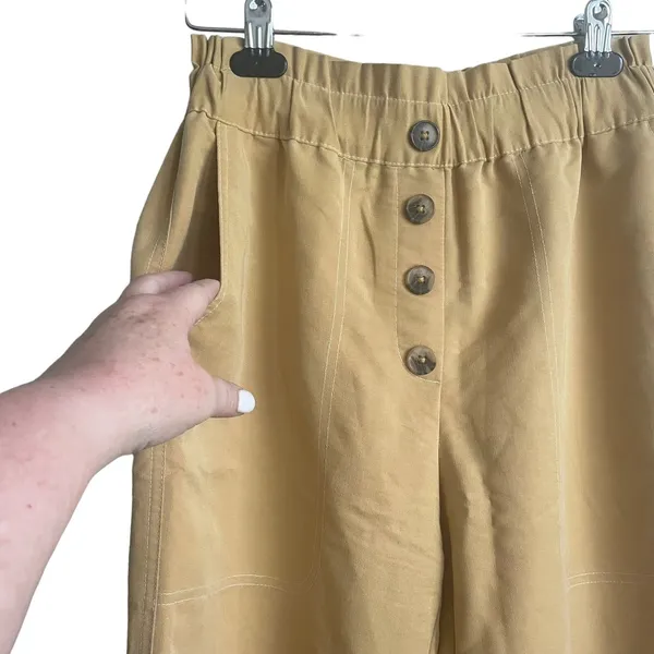Zara‎ Women Coastal Grandma Paperbag Pants S Butter Yellow Minimalist High Rise - Image 5