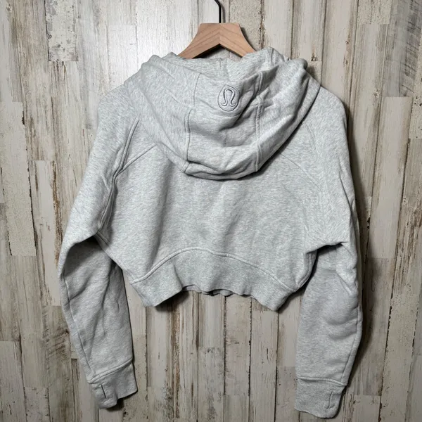 Lululemon Gray Full Zip Scuba Cropped Hoodie Womens Size 10 - Image 6