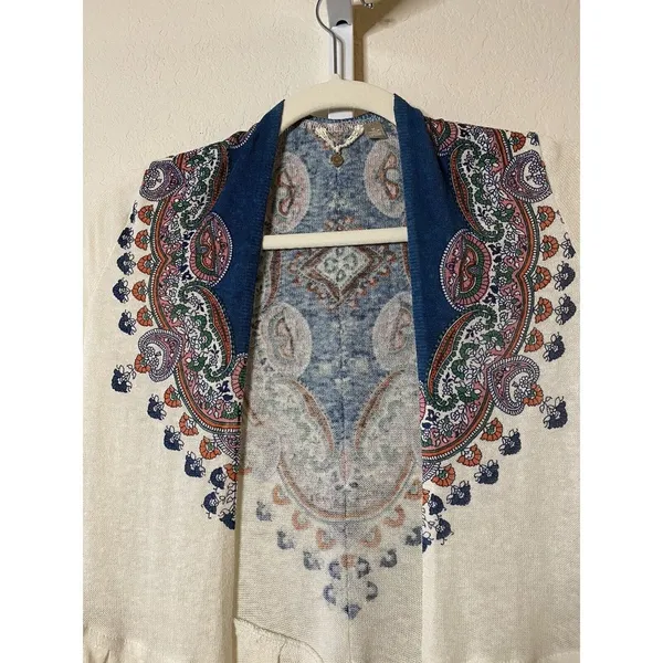 New Knitted & Knotted Anthropologie Open Cardigan‎ Linen Cotton Blend Sz M - Image 2