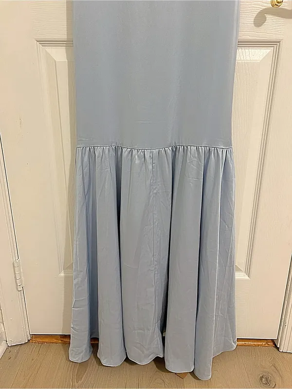 Reformation Nasha Satin Dress in Mineral Blue Maxi Formal Gown NWT Size 4 - Image 7