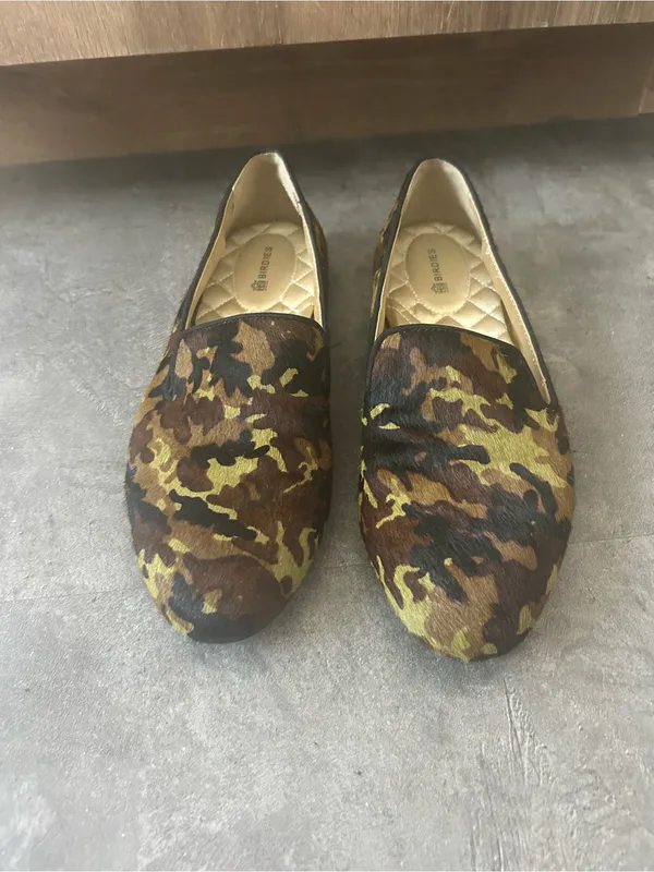 Birdies The Blackbird Starling Flats in Camo Calf Hair Size 7.5 - Image 2