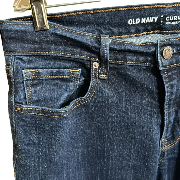 Old Navy Curvy Profile Mid Rise Mi Basse Jeans Sz 8 - Image 3