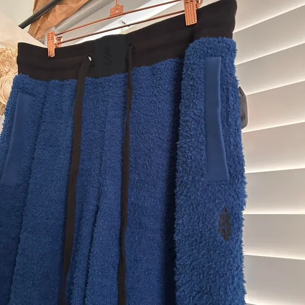 Free People Blue Fuzzy Teddy Cuddle Up Fleece Pants | large NEW - Image 6