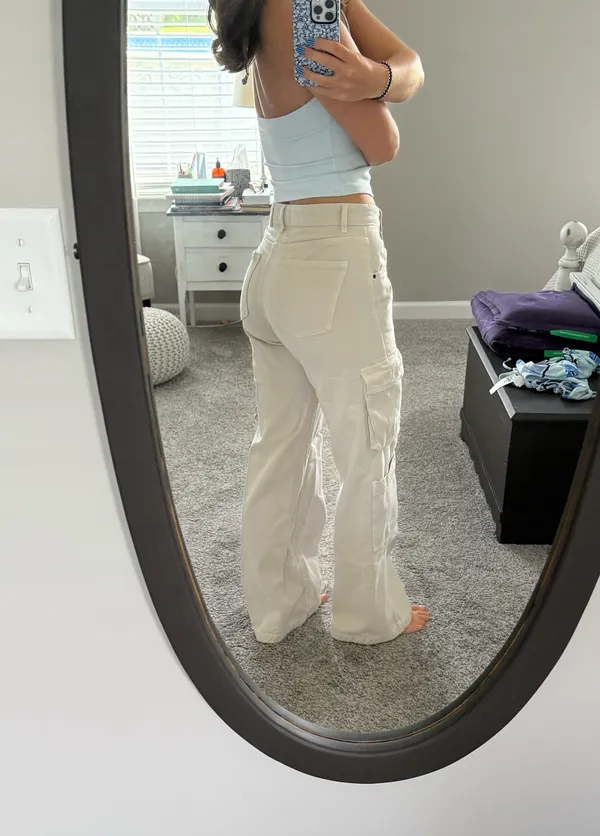 Cotton on cargo wide leg jeans - Image 2
