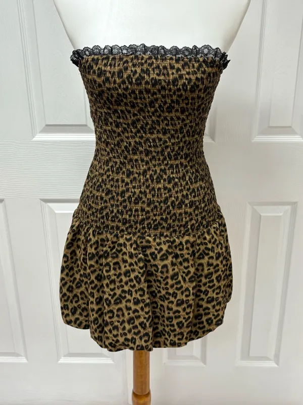 Sky to Moon Leopard Print‎ Strapless Tube Dress - Size S. - Image 2