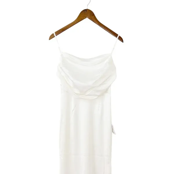 Lulus Lovely Endearment White Satin Sleeveless Backless Maxi Dress size S NWT - Image 5