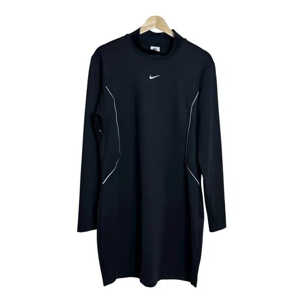 Nike‎ Sportswear Black Mock Neck Long Sleeve Bodycon Dress XL - Image 2