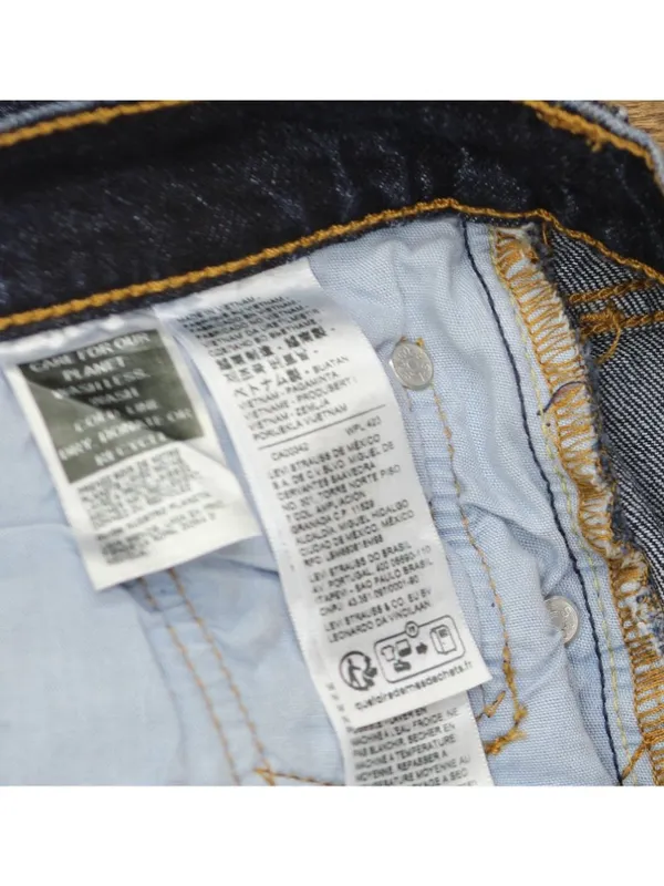 NEW Levi's 501 Curve Stretch Jeans Button Fly Dark Blue 25x30 - Image 4