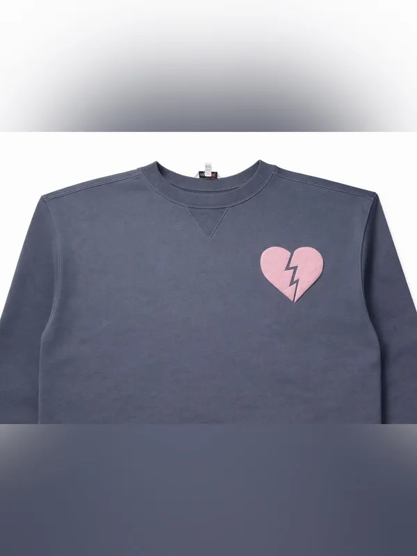 Wildfox "I Wish It Was Saturday" Broken Heart Sweatshirt Charcoal Gray Size L - Image 10