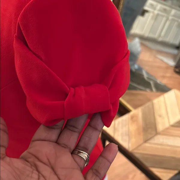 Elegant Red Women's Blazer - Image 2