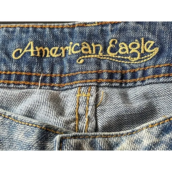 VTG American Eagle 90s Y2K Antique Wash Super Low Rise Skinny Flare 10R NOS - Image 11