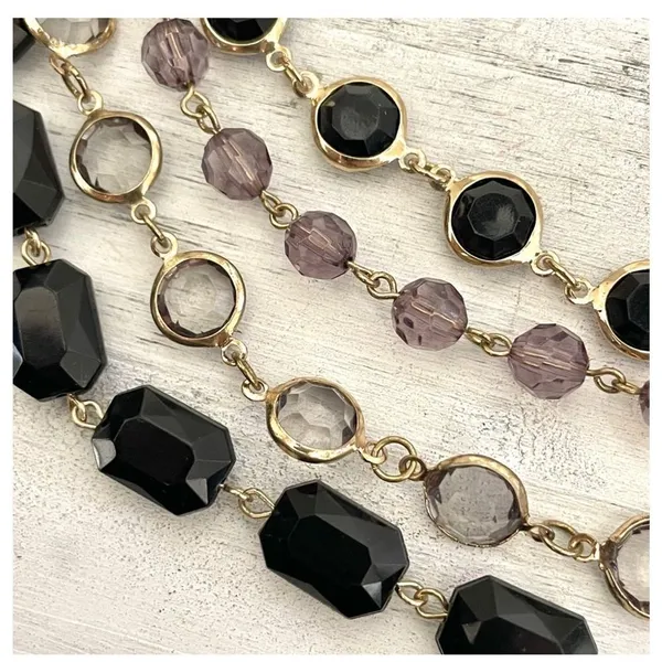 Gold tone multi strand beaded statement necklace - Image 6