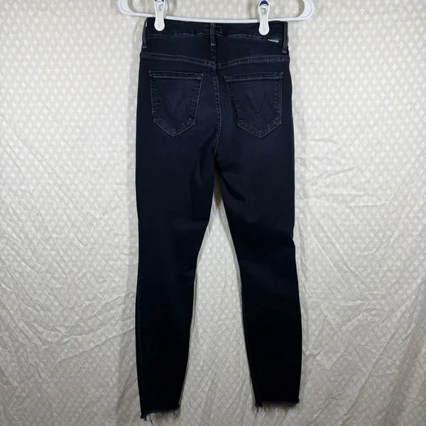 Mother‎ Dark Wash High Waisted Looker Ankle Fray Jeans - Image 4