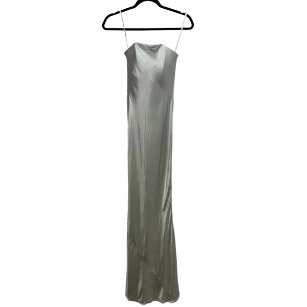 Stone Cold Fox X Revolve NEW NWOT Mikayla Strapless Maxi Gown In Sage Green - Image 3