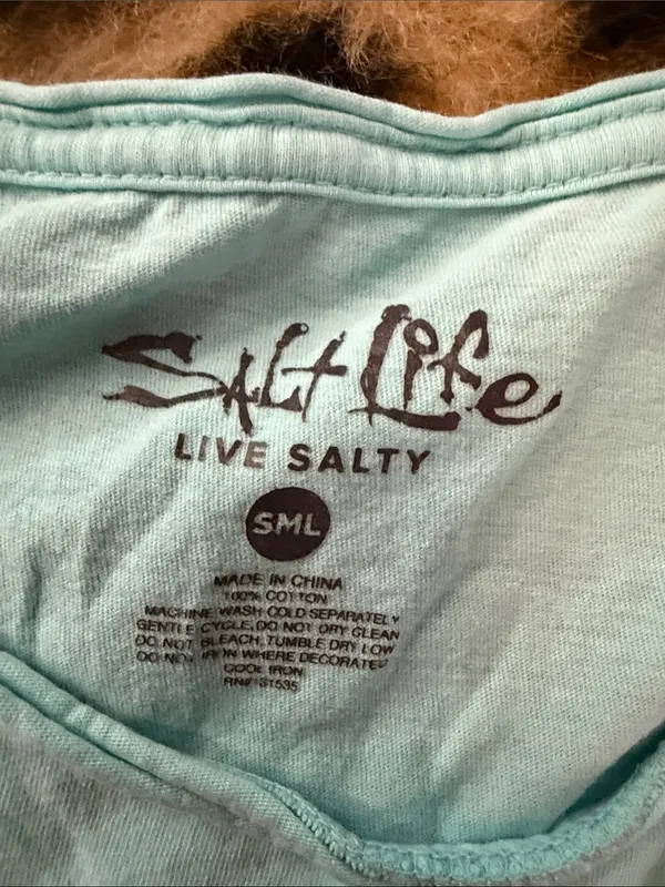 Salt Life Seafoam Green Pocket Tee - Image 3