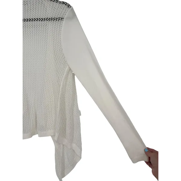 Abercrombie & Fitch Womens Crochet Open Knit Drape Front Cardigan Sweater Sz M/L - Image 11