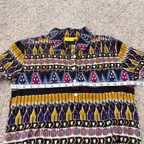 Roller Rabbit Ikat Print Long‎ Sleeve Shirt Dress - Image 9