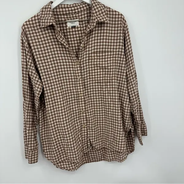 American Eagle Outfitters Brown Button Up Flannel Size Medium Rodeo Boho - Image 6