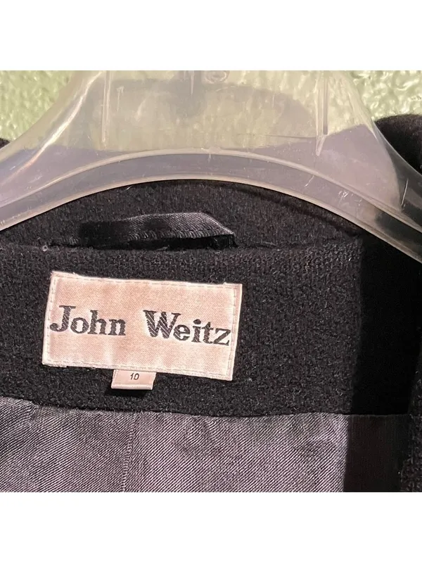 Vintage Cashmere Coat John Weitz Black Double-Breasted Cashmere long Coat - Image 3