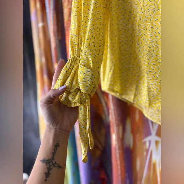 Maeve Anthropologie Blithe Yellow Patterned Button Down ✨ - Image 6